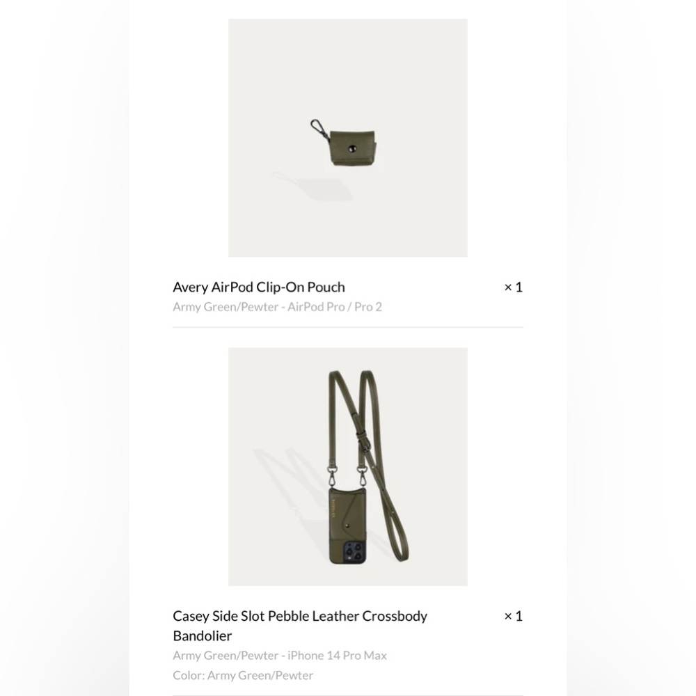 Bandolier Casey Side Slot Leather Crossbody/iPhone 14 ProMax + Avery AirPods